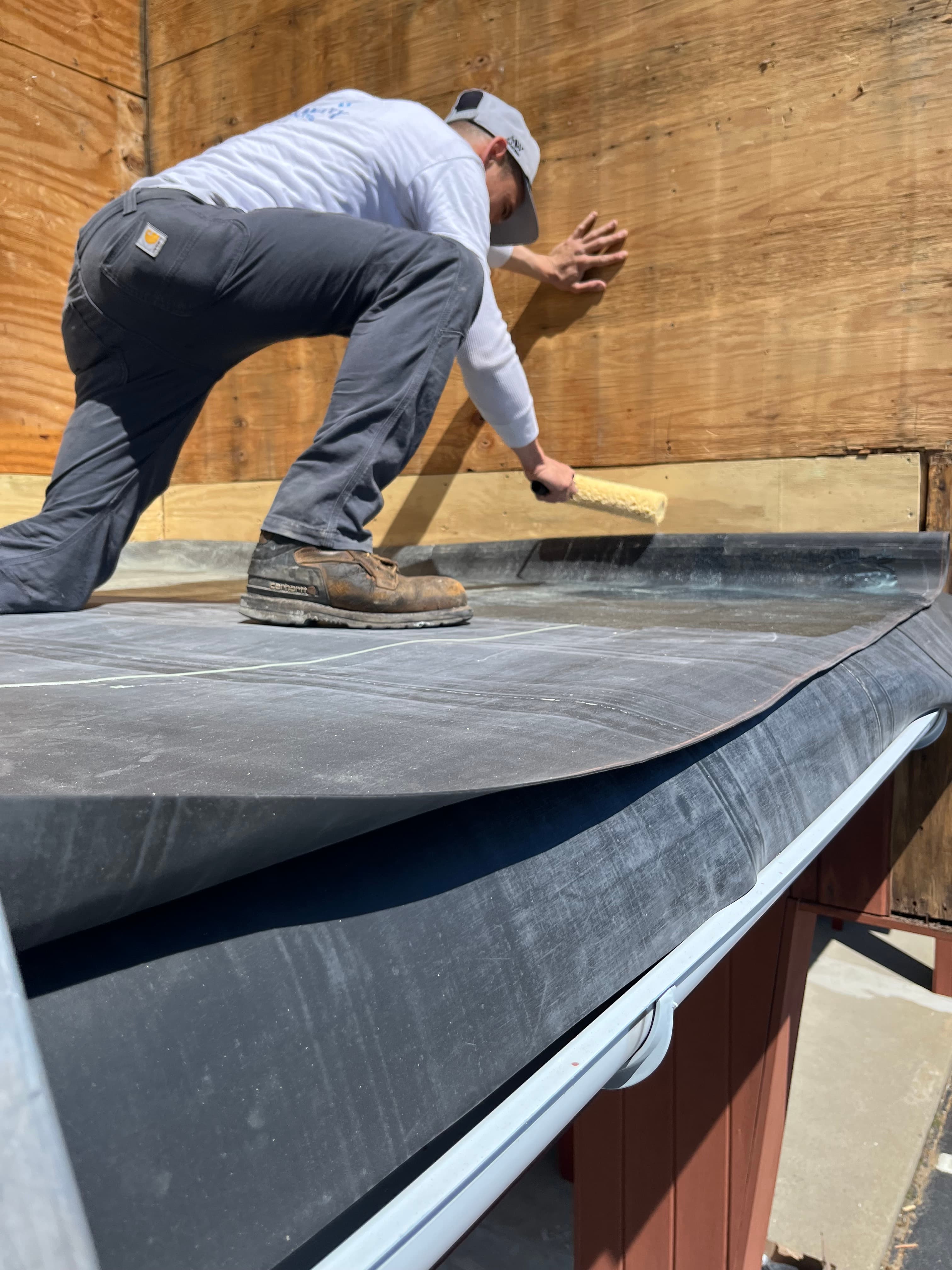 Almighty Contracting installer at work